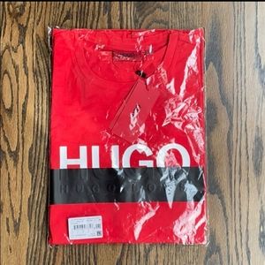 NWT Hugo Boss logo red mens shirt medium